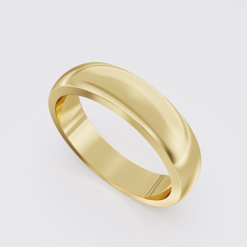 MODERN HALF ROUND WEDDING BAND 5.0MM