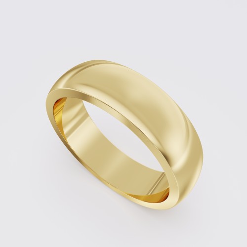 MODERN HALF ROUND WEDDING BAND 6.0MM