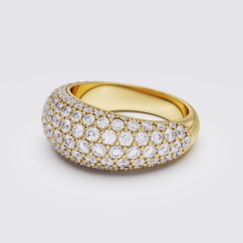 MODERN DOME DIAMOND PAVE RING 1.90ct