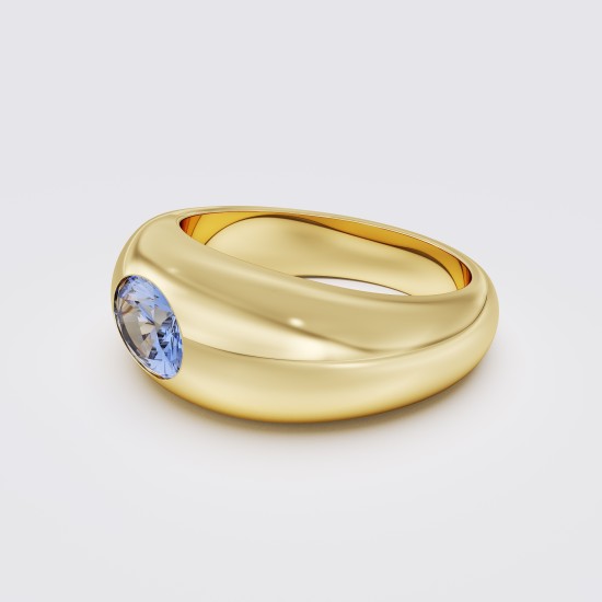 MODERN WIDE SOLITAIRE DOME RING