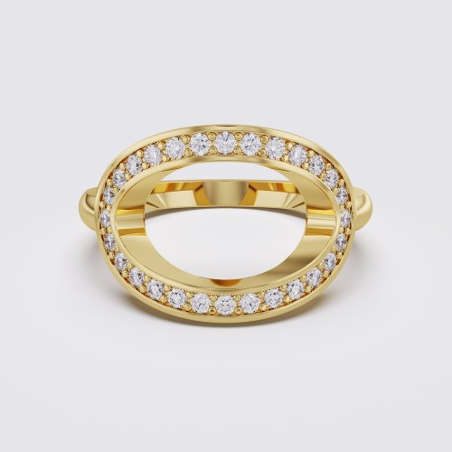 MODERN OPEN OVAL DIAMOND RING