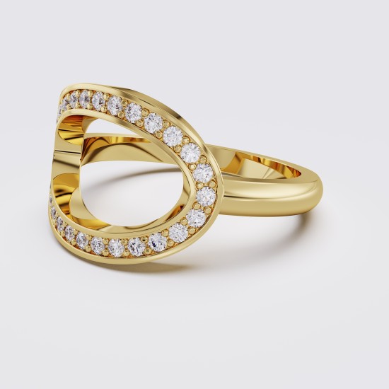 MODERN OPEN OVAL DIAMOND RING