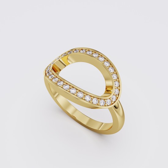 MODERN OPEN OVAL DIAMOND RING