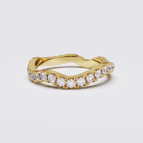 MODERN WAVE DIAMOND ETERNITY BAND 0.74ct