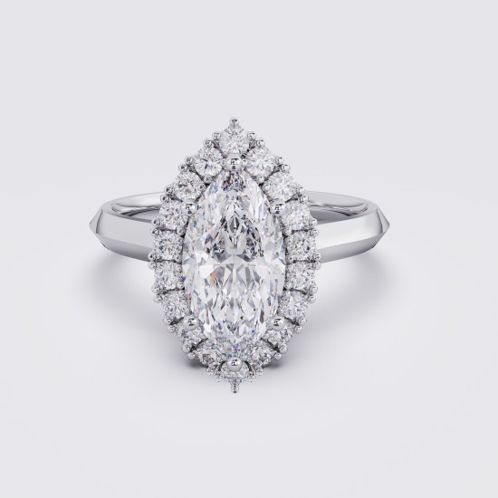 CLASSIC MARQUISE HALO CLUSTER