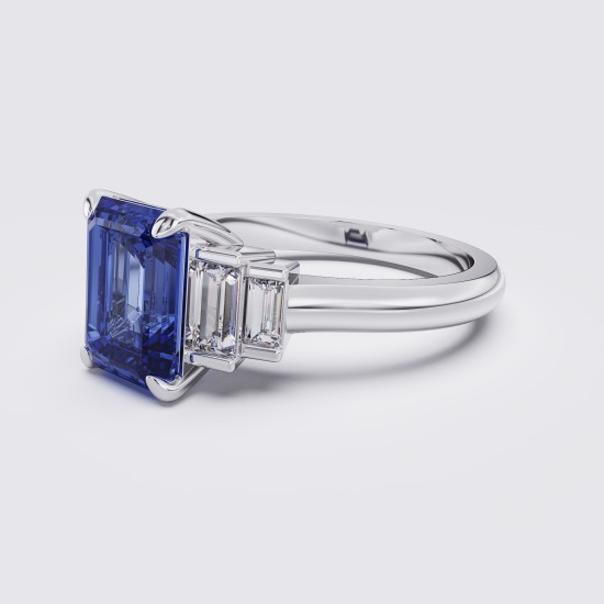 MODERN EMERALD CUT FIVE STONE RING