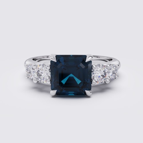 MODERN SQUARE CUT FIVE STONE RING