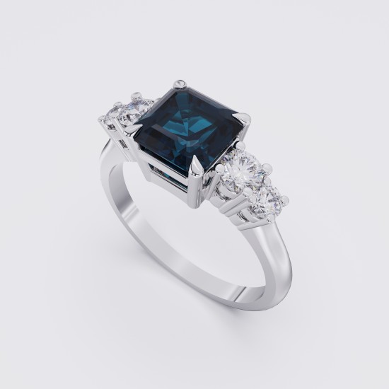 MODERN SQUARE CUT FIVE STONE RING