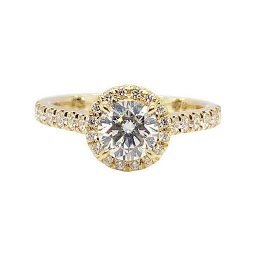 MODERN  DIAMOND RING WITH HALO