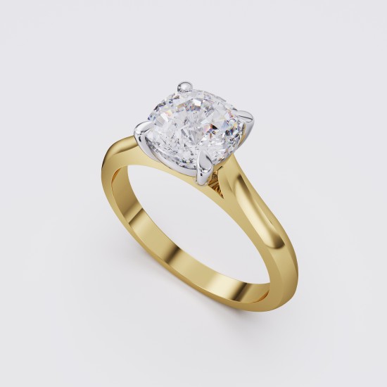 KNIFE-EDGE CLASSIC CUSHION SOLITAIRE