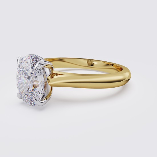 KNIFE-EDGE CLASSIC OVAL SOLITAIRE