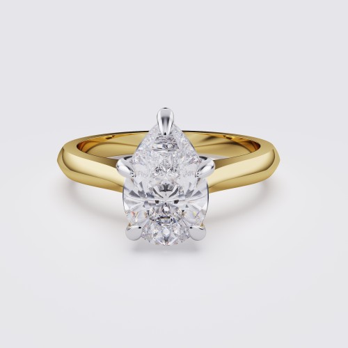 KNIFE-EDGE CLASSIC PEAR SOLITAIRE