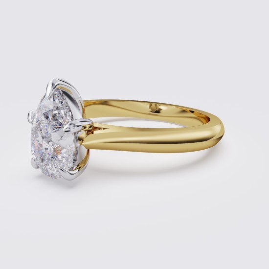 KNIFE-EDGE CLASSIC PEAR SOLITAIRE