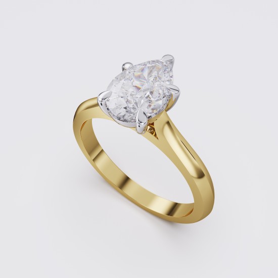 KNIFE-EDGE CLASSIC PEAR SOLITAIRE