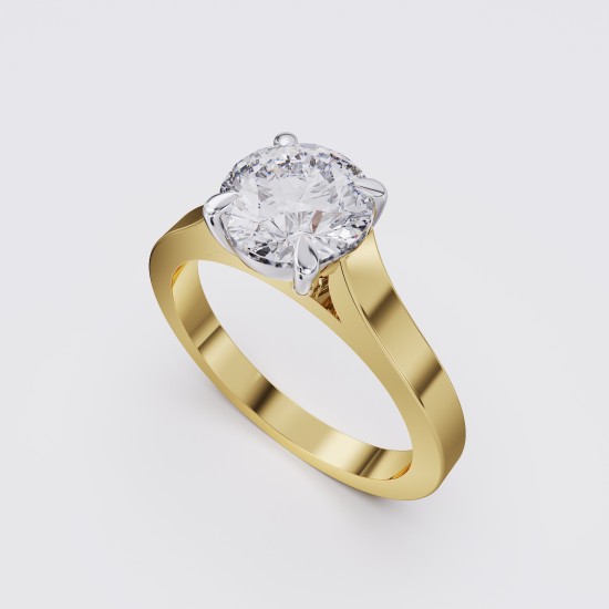 SQUARE-EDGE CLASSIC FOUR CLAW ROUND SOLITAIRE