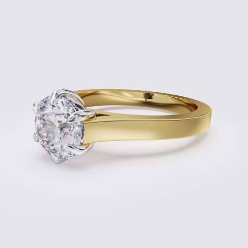 SQUARE-EDGE CLASSIC SIX CLAW ROUND SOLITAIRE