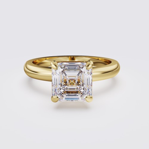 ROUND BAND MODERN ASSCHER SOLITAIRE