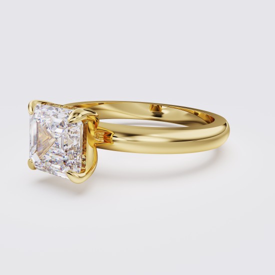 ROUND BAND MODERN ASSCHER SOLITAIRE