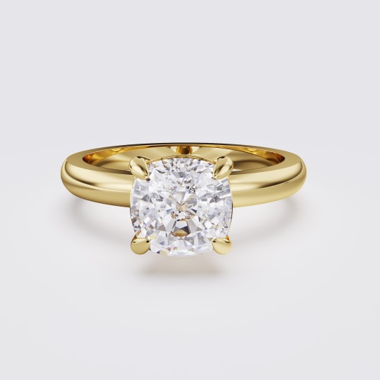 ROUND BAND MODERN CUSHION SOLITAIRE