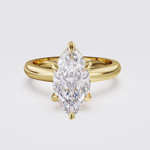 ROUND BAND MODERN MARQUISE SOLITAIRE