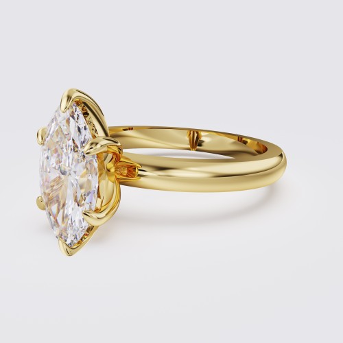 ROUND BAND MODERN MARQUISE SOLITAIRE