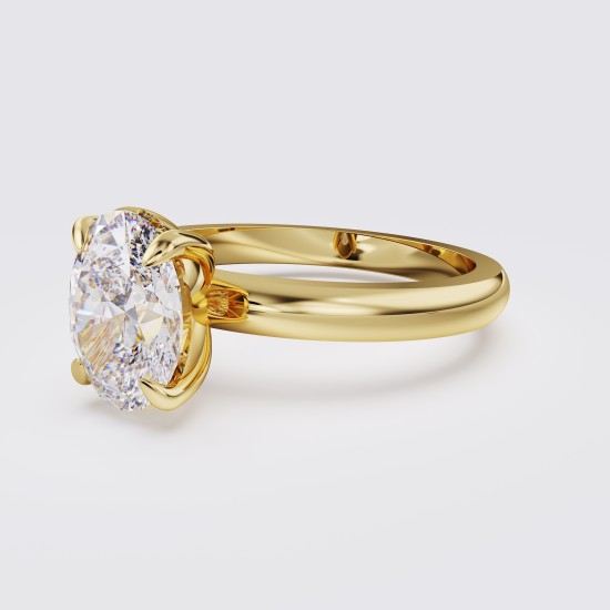 ROUND BAND MODERN OVAL SOLITAIRE