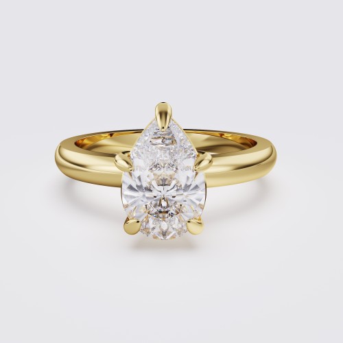 ROUND BAND MODERN PEAR SOLITAIRE