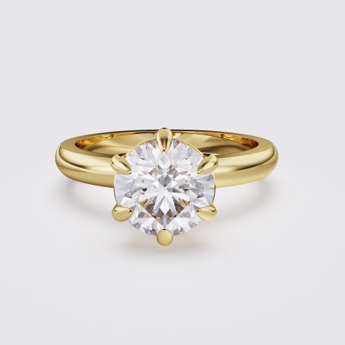 ROUND BAND MODERN SIX CLAW ROUND SOLITAIRE