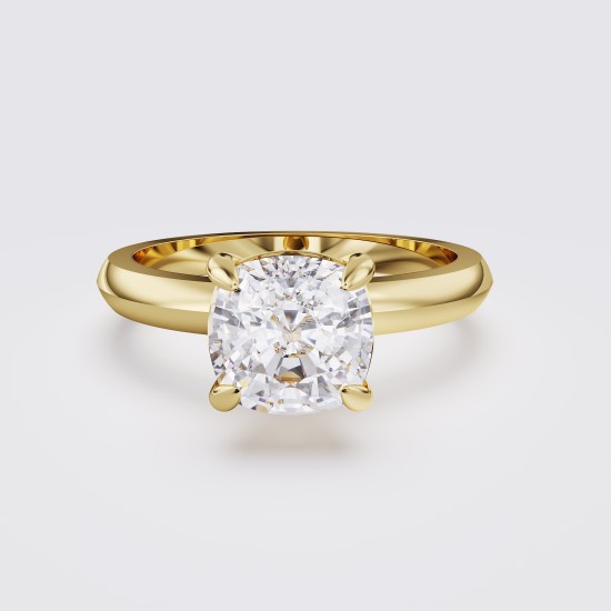 KNIFE-EDGE MODERN CUSHION SOLITAIRE