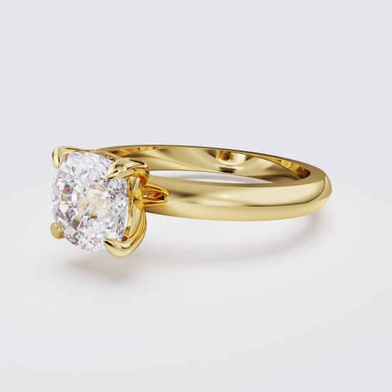 KNIFE-EDGE MODERN CUSHION SOLITAIRE