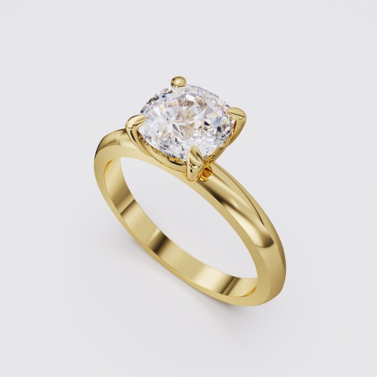 KNIFE-EDGE MODERN CUSHION SOLITAIRE