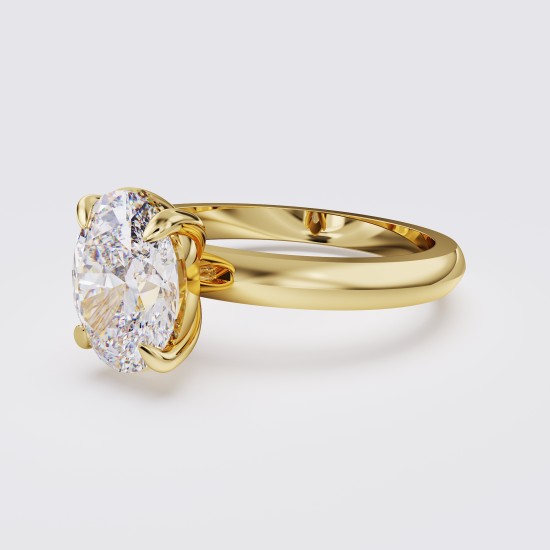 KNIFE-EDGE MODERN OVAL SOLITAIRE