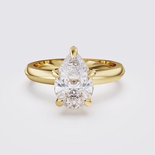 KNIFE-EDGE MODERN PEAR SOLITAIRE