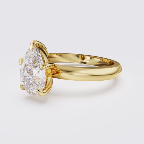 KNIFE-EDGE MODERN PEAR SOLITAIRE