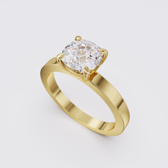 SQUARE EDGE MODERN CUSHION SOLITAIRE