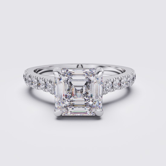 DIAMOND BAND ASSCHER SOLITAIRE