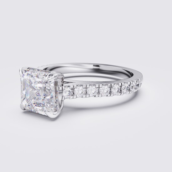 DIAMOND BAND ASSCHER SOLITAIRE