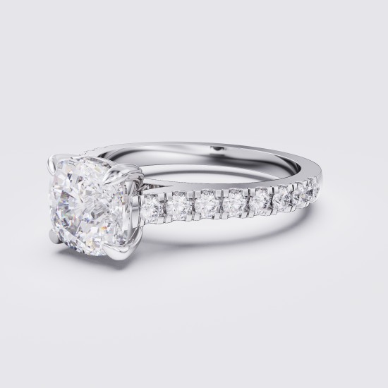 DIAMOND BAND CUSHION SOLITAIRE