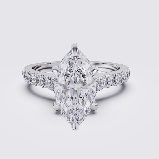 DIAMOND BAND MARQUISE SOLITAIRE