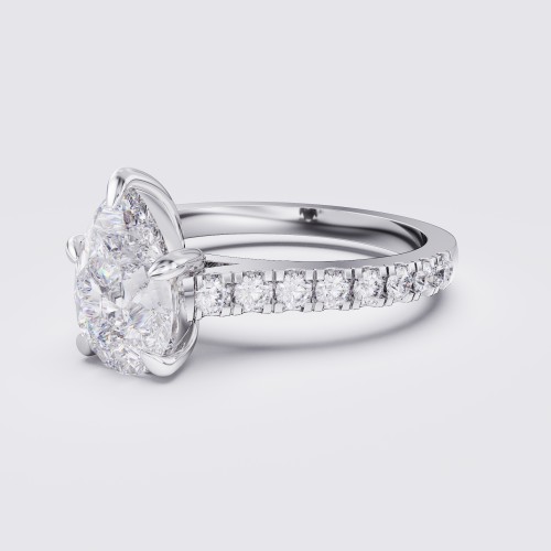 DIAMOND BAND PEAR SOLITAIRE