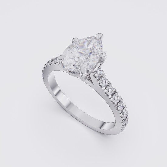 DIAMOND BAND PEAR SOLITAIRE