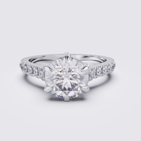 DIAMOND BAND SIX CLAW ROUND SOLITAIRE